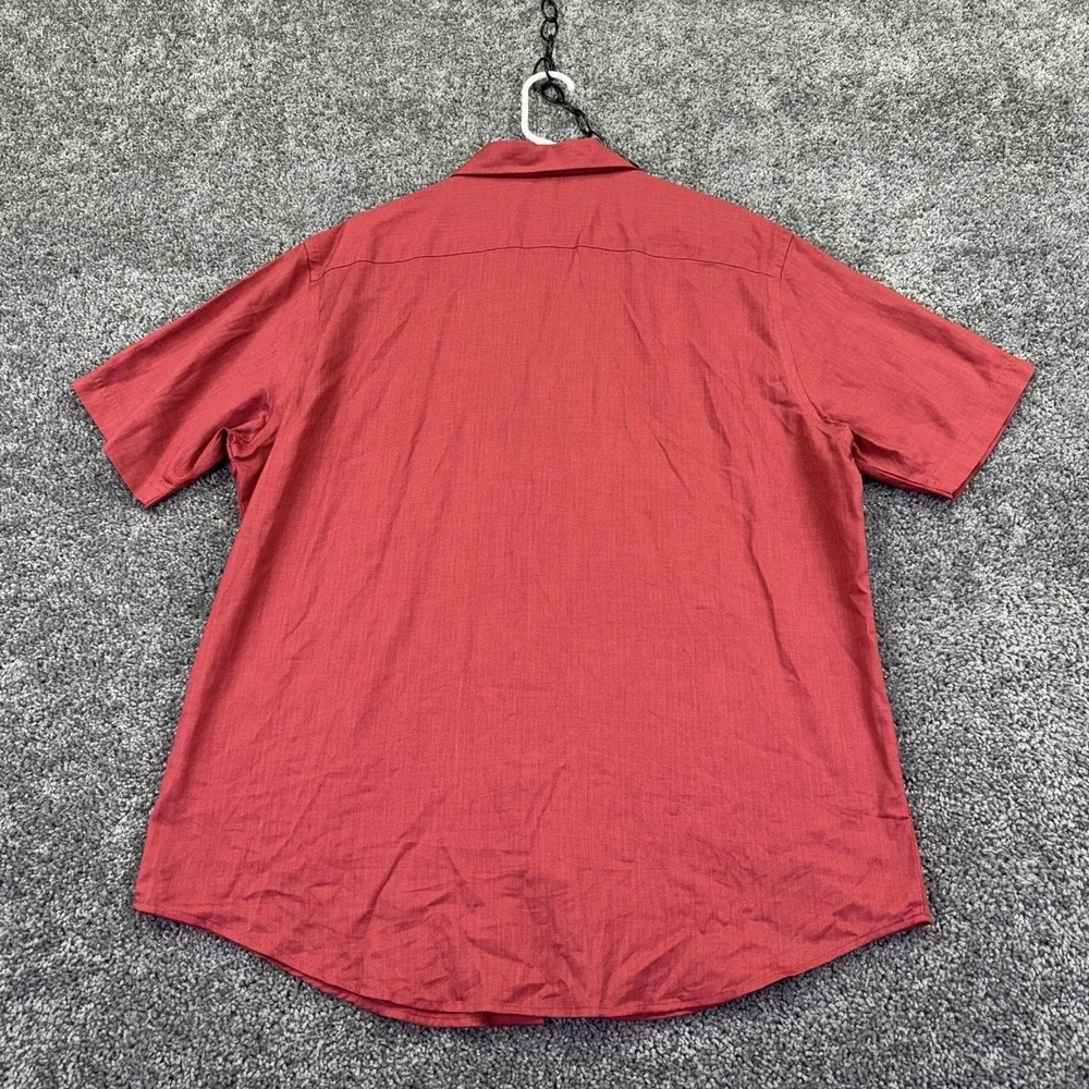 Croft & Barrow Shirt Mens Large Red Short Sleeve Button Up Casual City